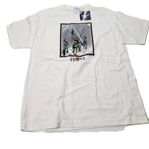 NEW Vintage FDNY Murina White T-Shirt‎ Men's Size XL USA
